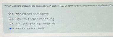 Which Medicare programs are covered by ACA