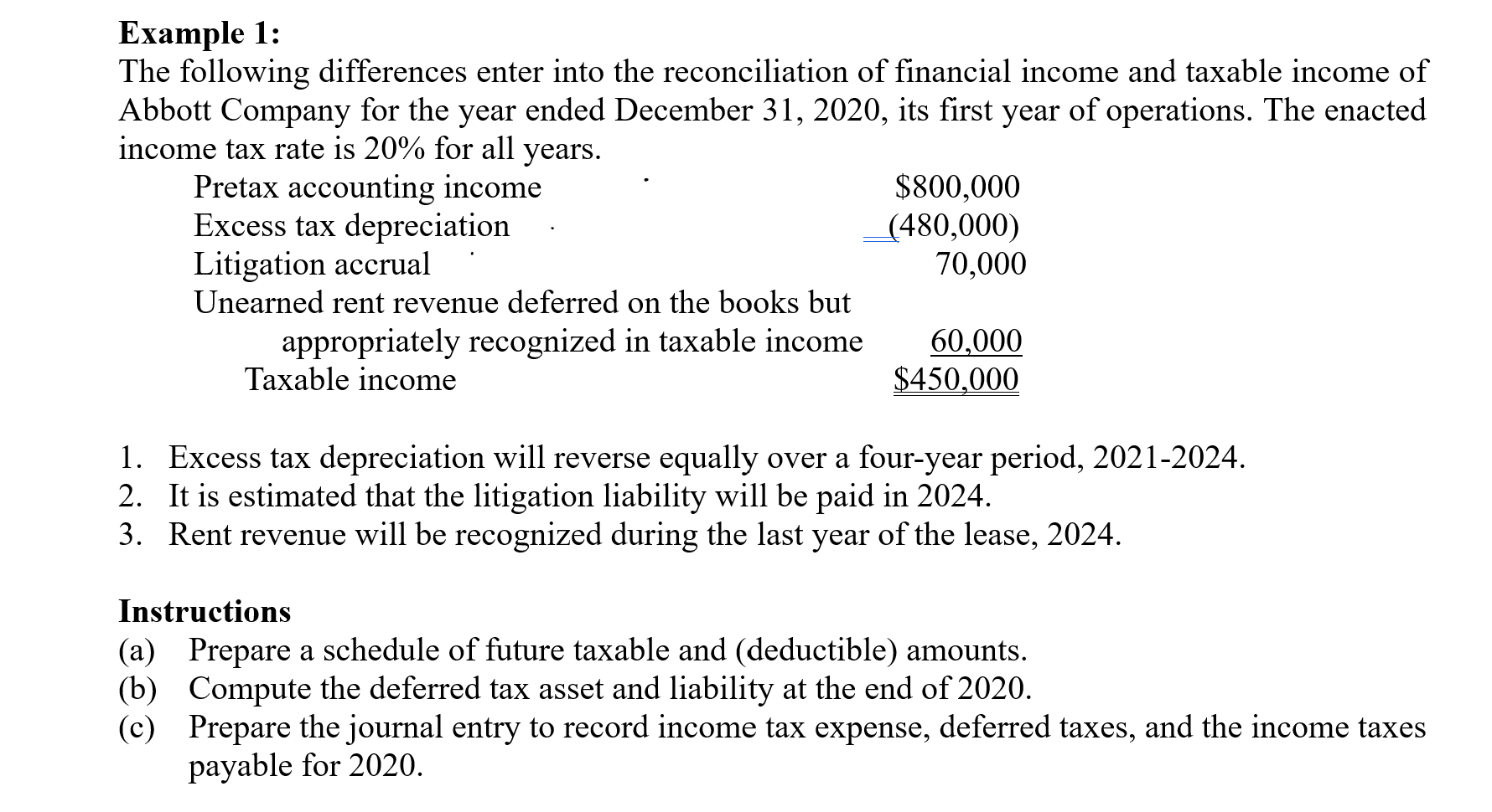 Example 1 : The following differences enter into