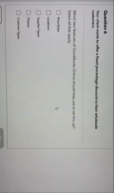 Question 6 Your client wants to offer a fixed