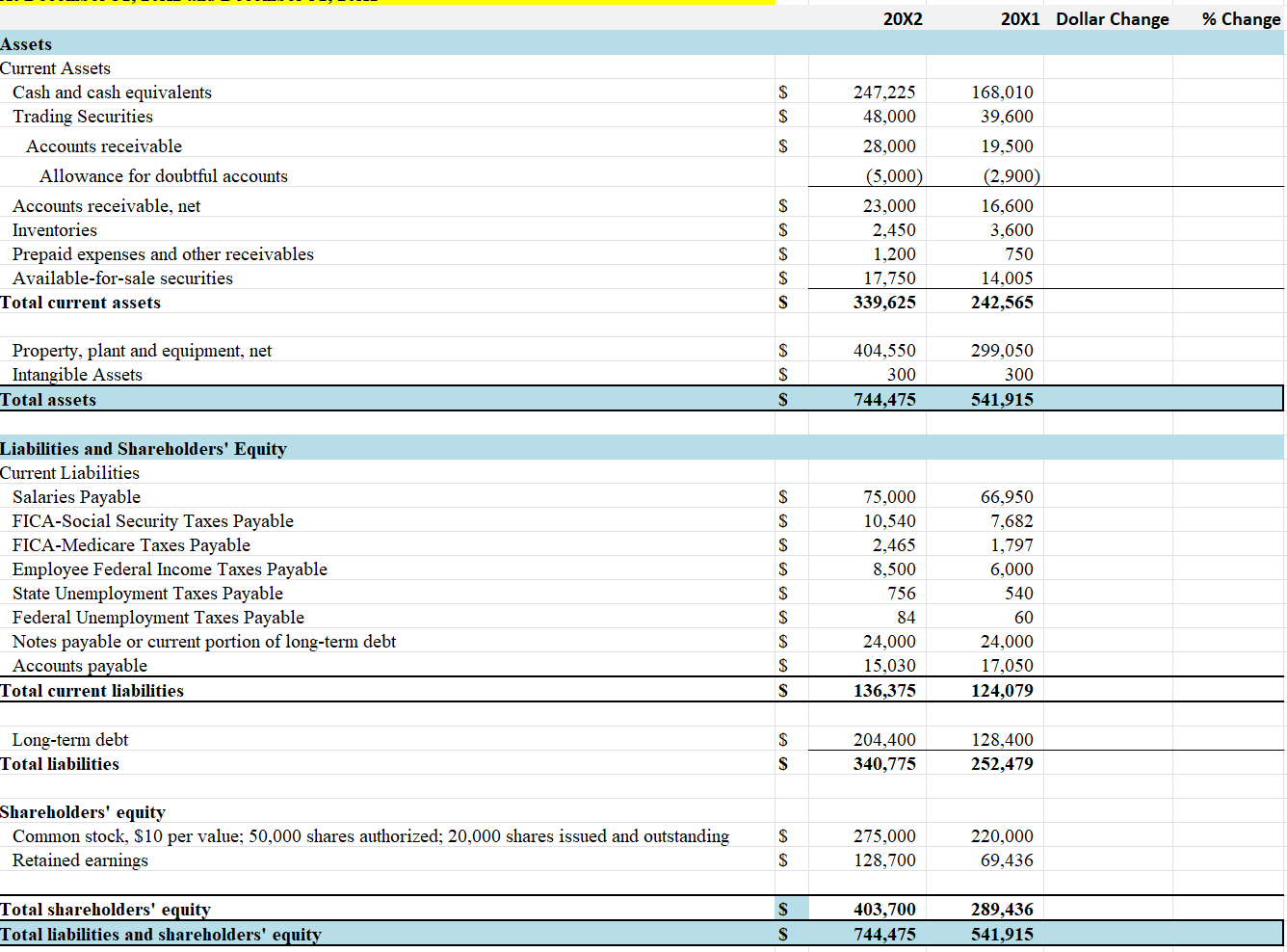 I need help completing this Excel spread sheet?