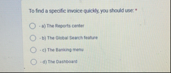 To find a specific involce quickly, you should