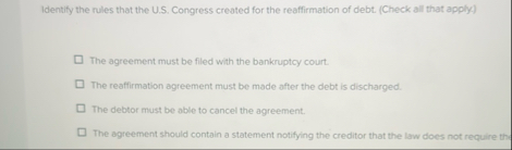 Identify the rules that the U . S . Congress