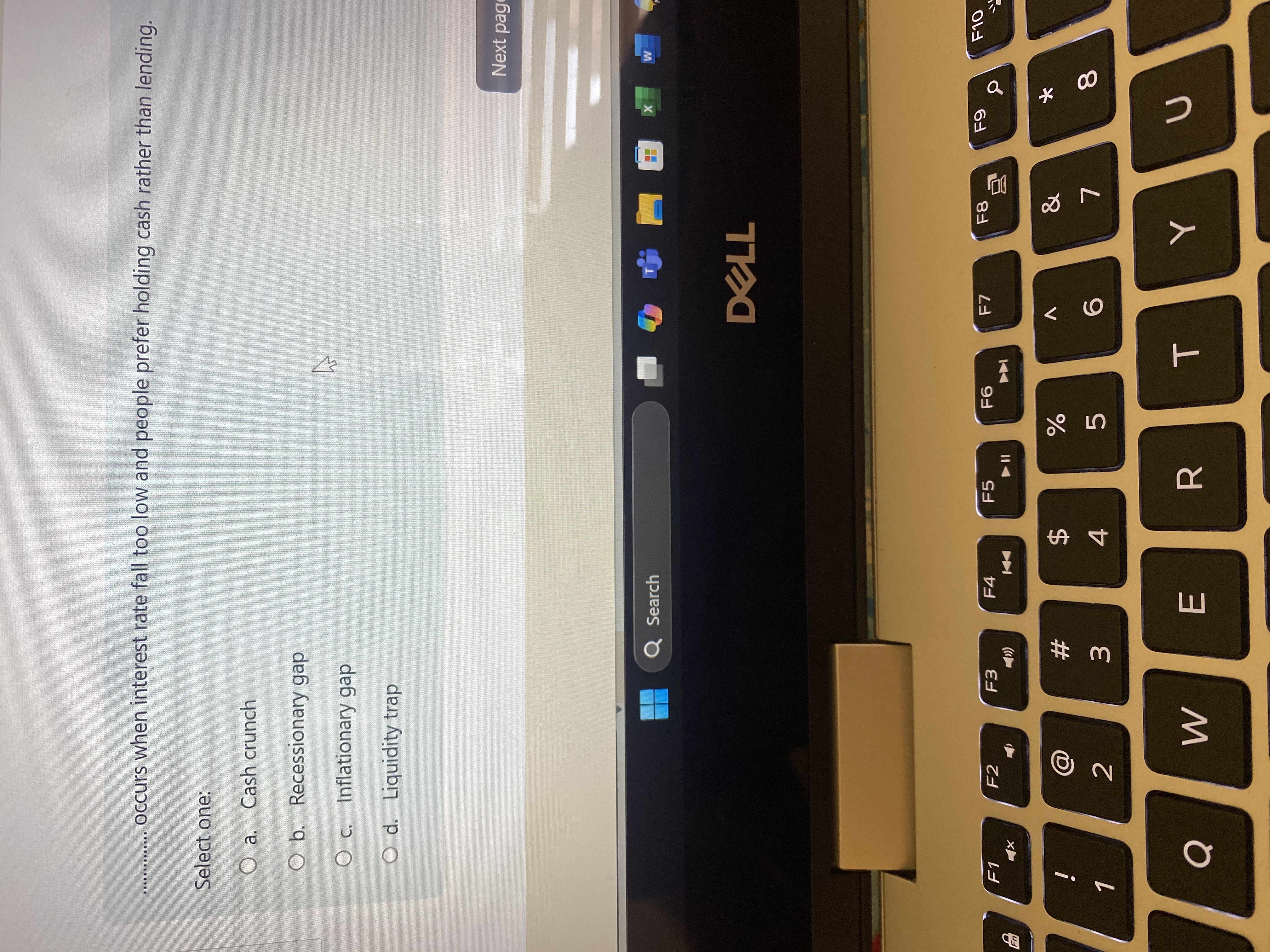 \ ( \ qquad \ ) occurs when interest rate fall