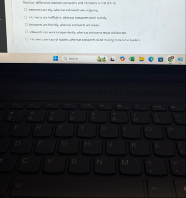 The main difference between extraverts and