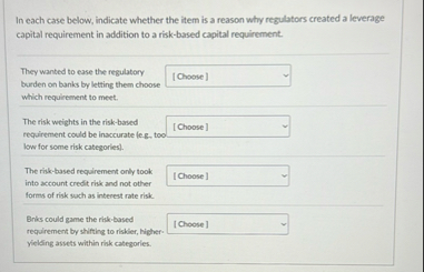 In each case below, indicate whether the item is