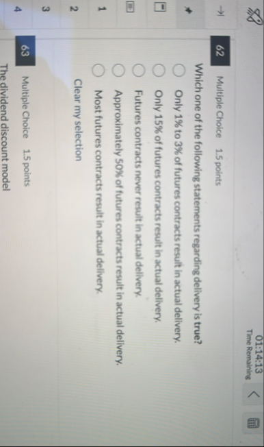 0 1 : 1 4 : 1 3 Time Remaining Multiple Choice 1