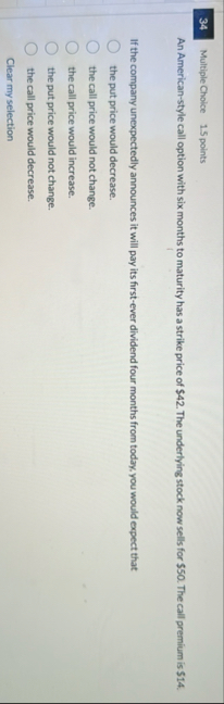 3 4 Multiple Choice 1 . 5 points An American -