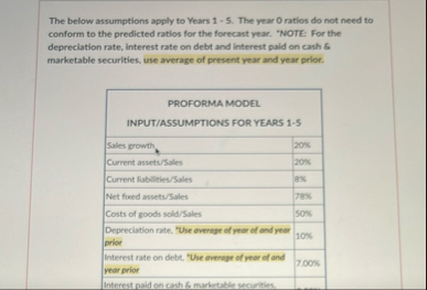 The below assumptions apply to Years 1 - 5 . The