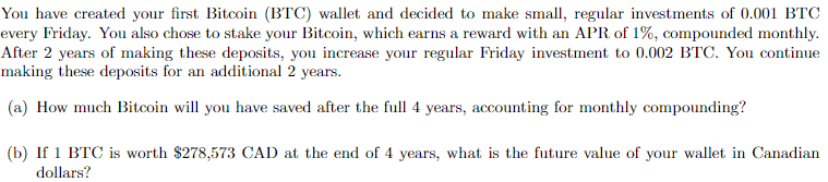 Let P = 0 . 0 0 1 BTC and Q = 0 . 0 0 2 BTC ,