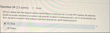 Question 2 4 ( 2 . 5 points ) Saved The two