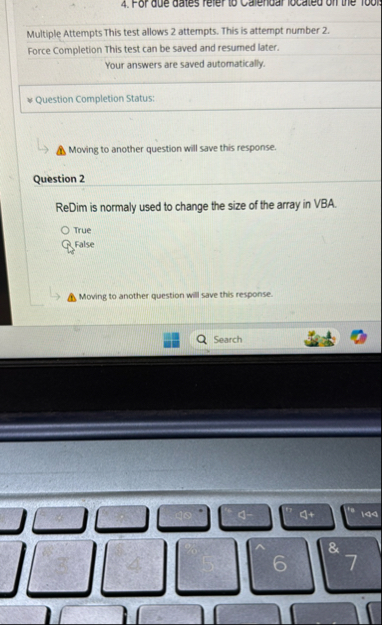 Multiple Attempts This test allows 2 attempts.