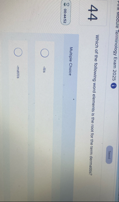 2 0 2 5 ( i Saved 4 4 Which of the following word