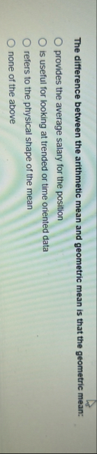 The difference between the arithmetic mean and