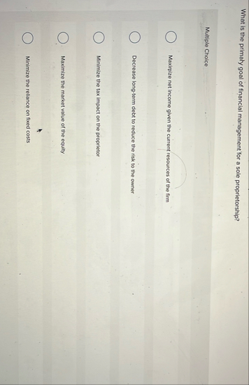 What is the primaly goal of financial management