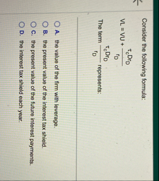 Consider the following formula: V L = V U c D r D