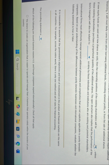 financing, it will most likely come from either