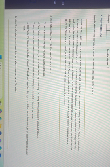 Attempts Keep the Highest / 5 6 . Agency problems