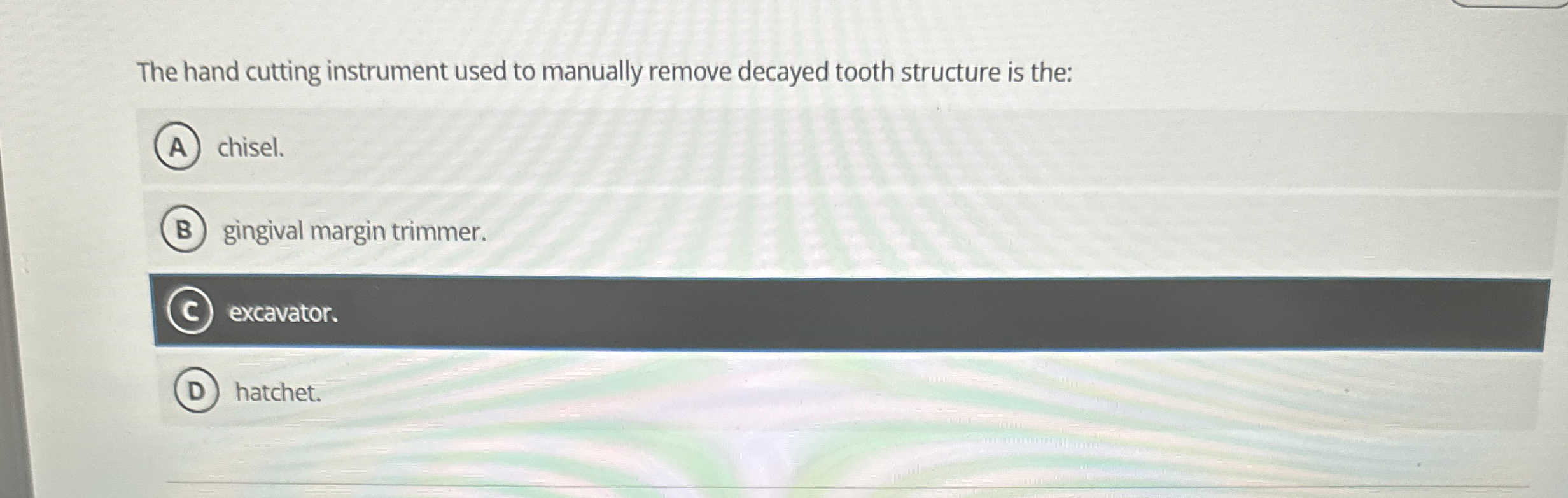 The hand cutting instrument used to manually