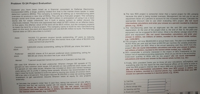 Problem 1 3 - 2 4 Project Evaluationncorpor ned