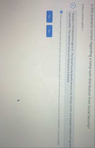 Is this scenario correct regarding a lump - sum