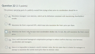 Question 2 2 ( 2 . 5 points ) The primary