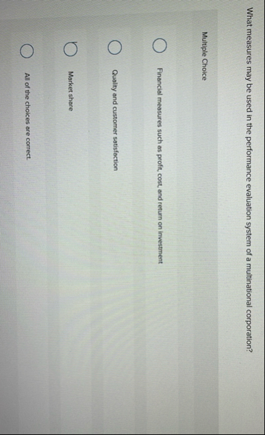 What measures may be used in the performance