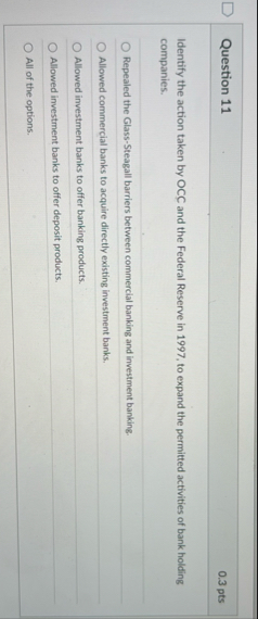 Question 1 1 0 . 3 pts Identify the action taken