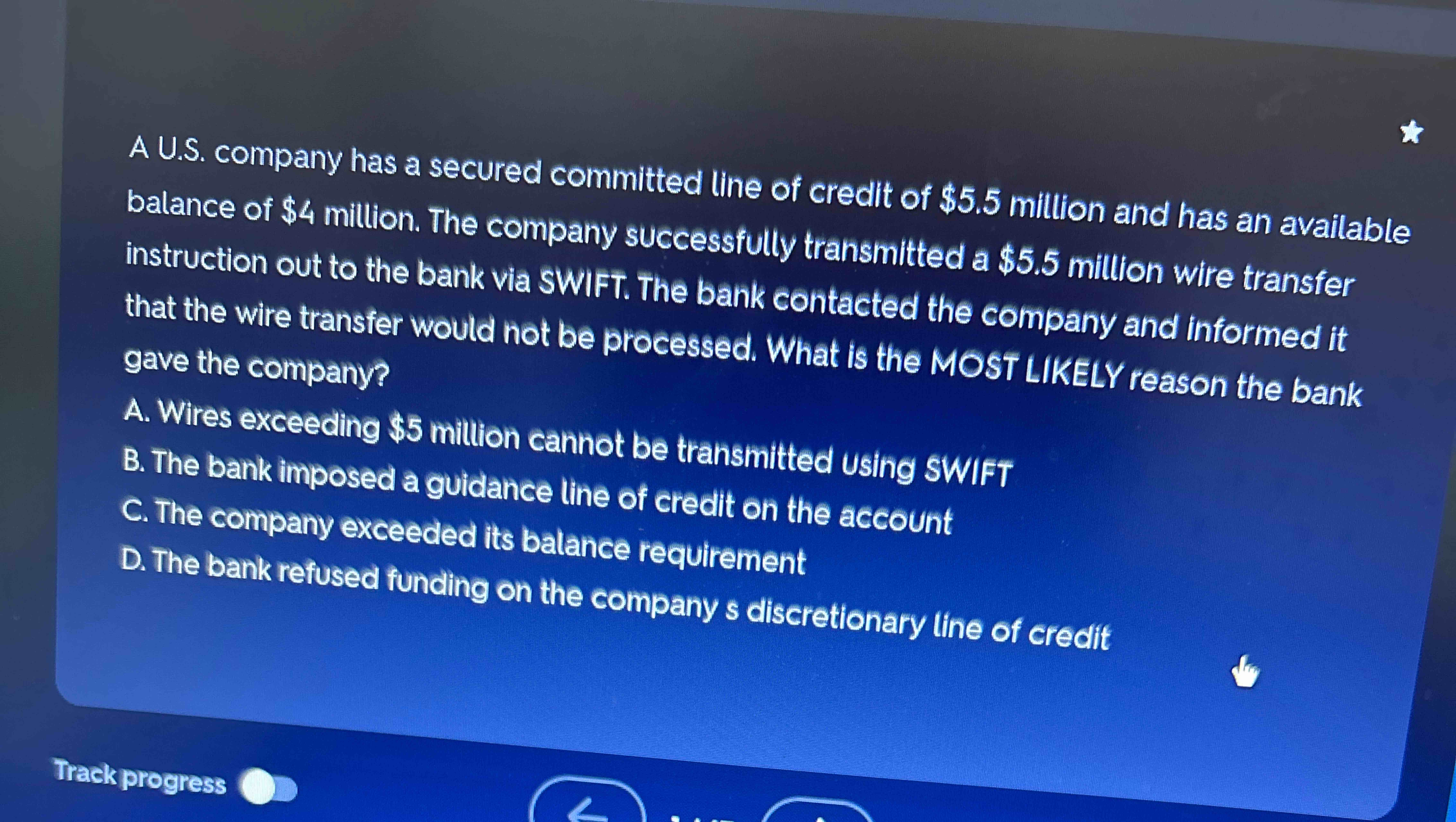 A U . S . company has a secured committed line of