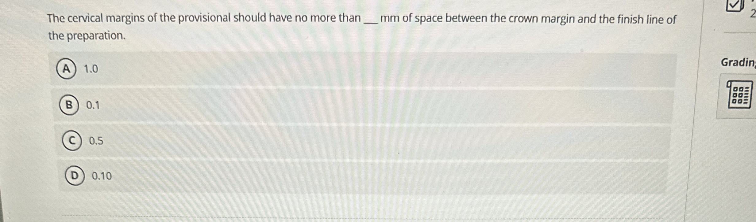 The cervical margins of the provisional should