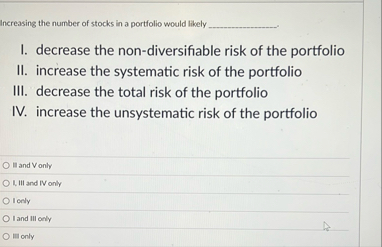 Increasing the number of stocks in a portfolio