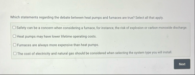 Which statements regarding the debate between