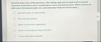 Jenny los mony years of HR experience. After