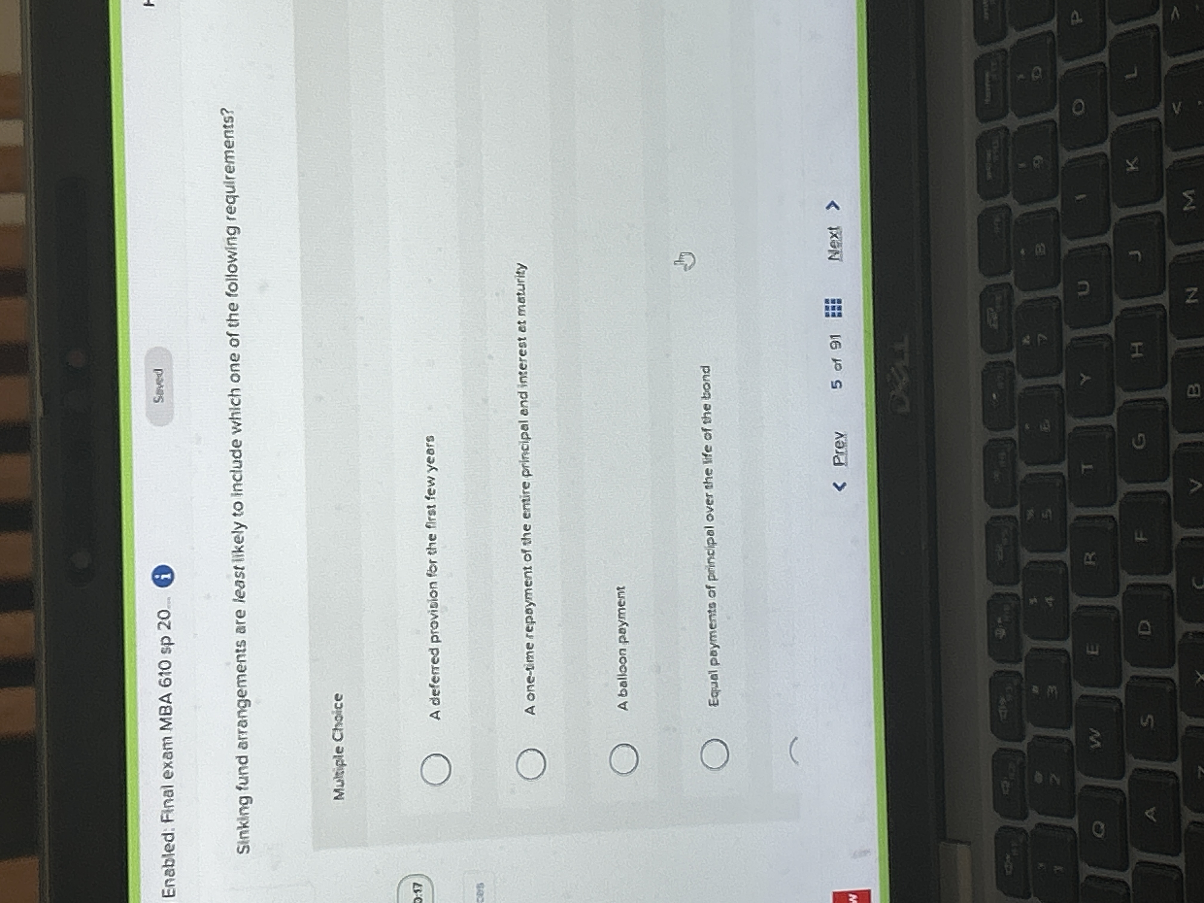 Sinking fund arrangements are least likely to