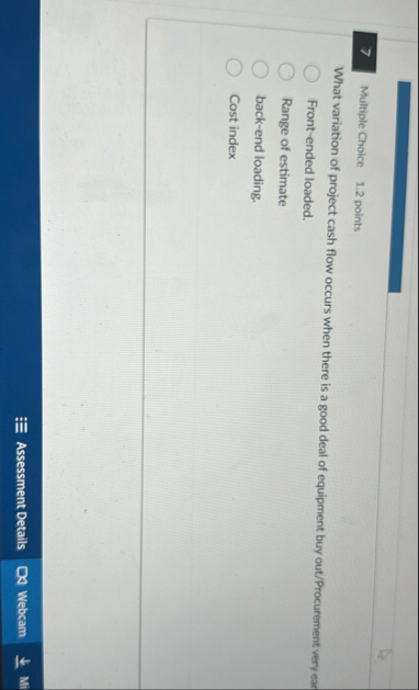 7 Multiple Choice 1 . 2 points What variation of