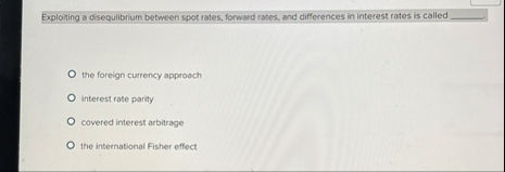 Exploining a disequlibrium between spot rates,