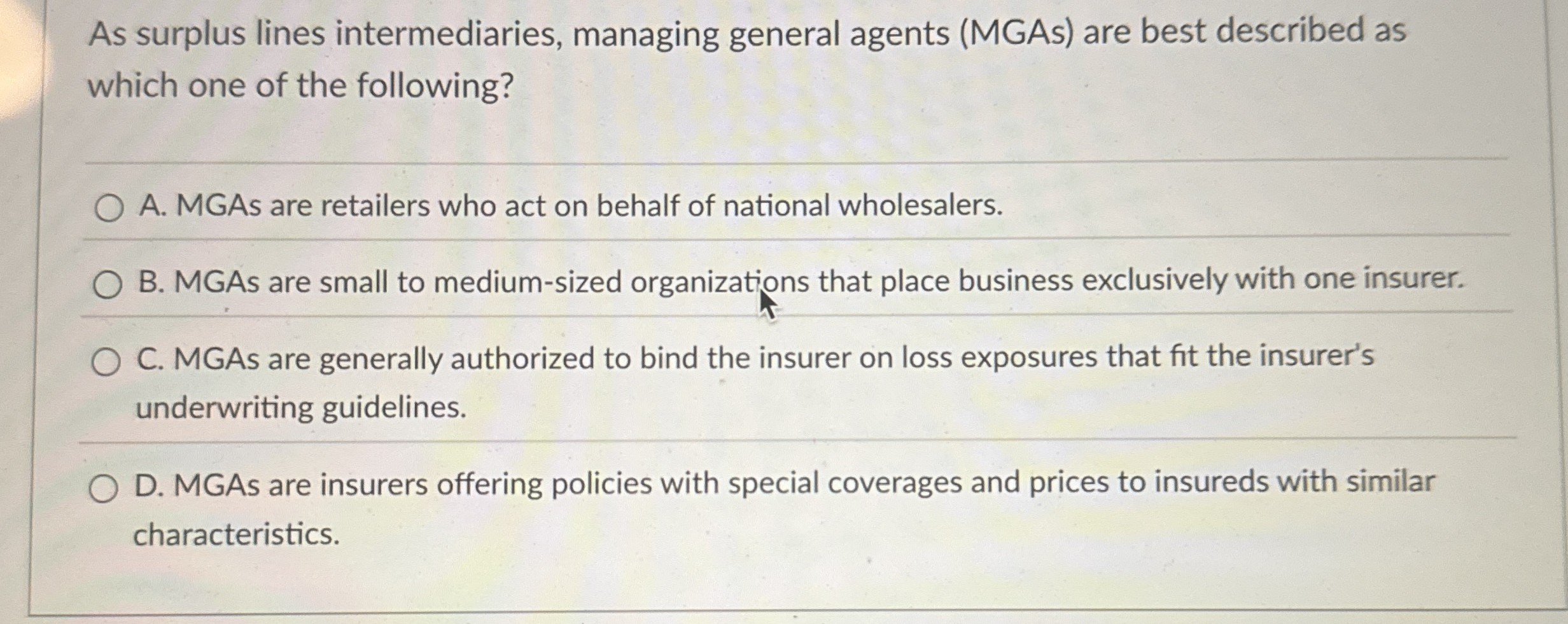 As surplus lines intermediaries, managing general