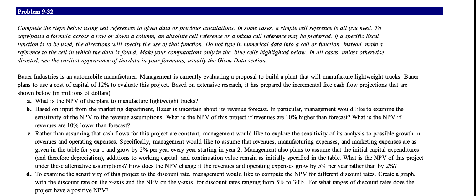 Problem 9 - 3 2 Complete the steps below using