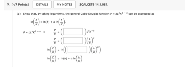 [ - / 7 Points ] SCALCET 9 1 4 . 1 . 0 8 1 . ( a