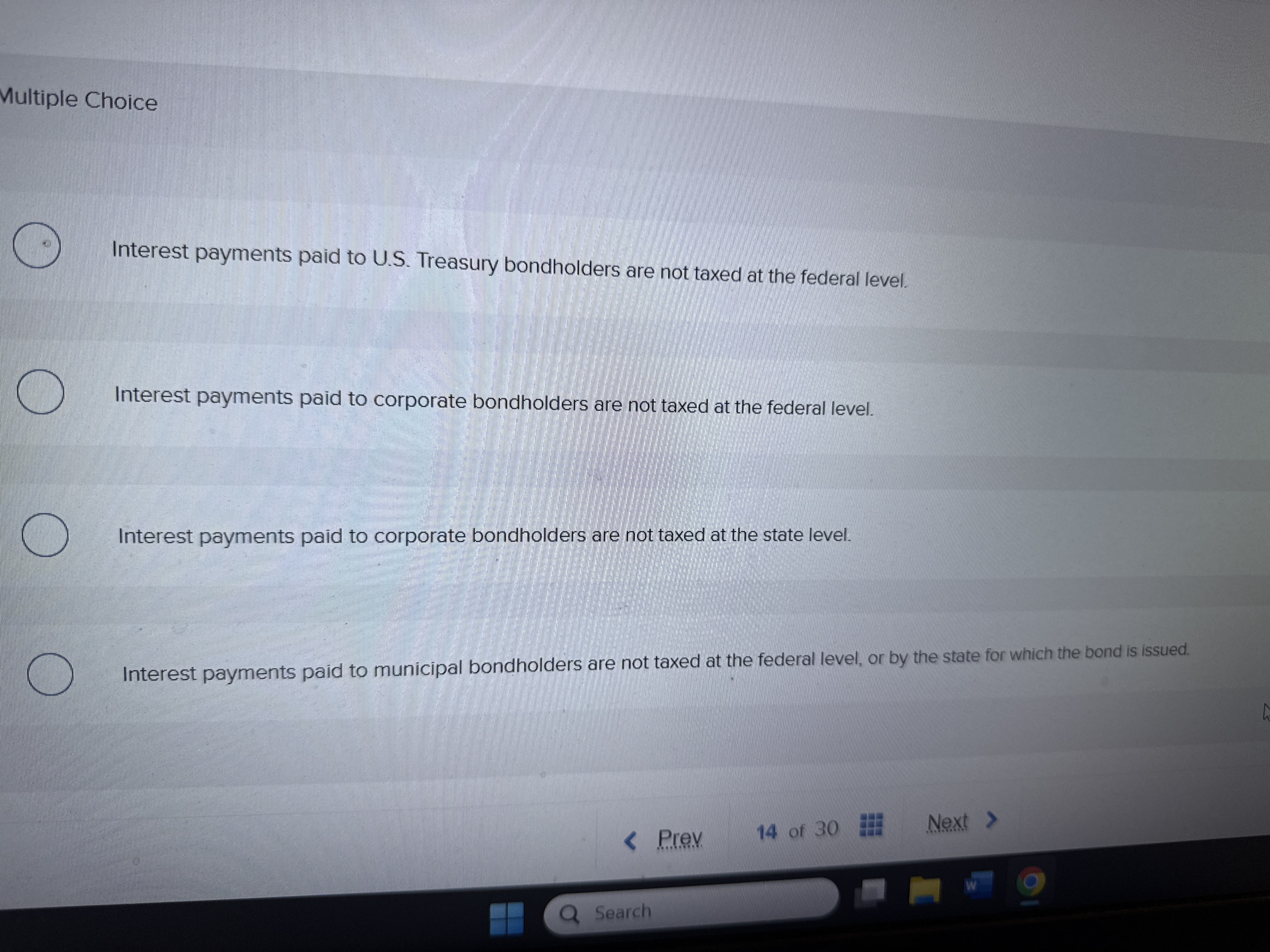 Multiple Choice Interest payments paid to U . S .