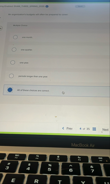 Fing Enabled: EXAM _ THREE SPRING _ 2 0 2 5 ( An