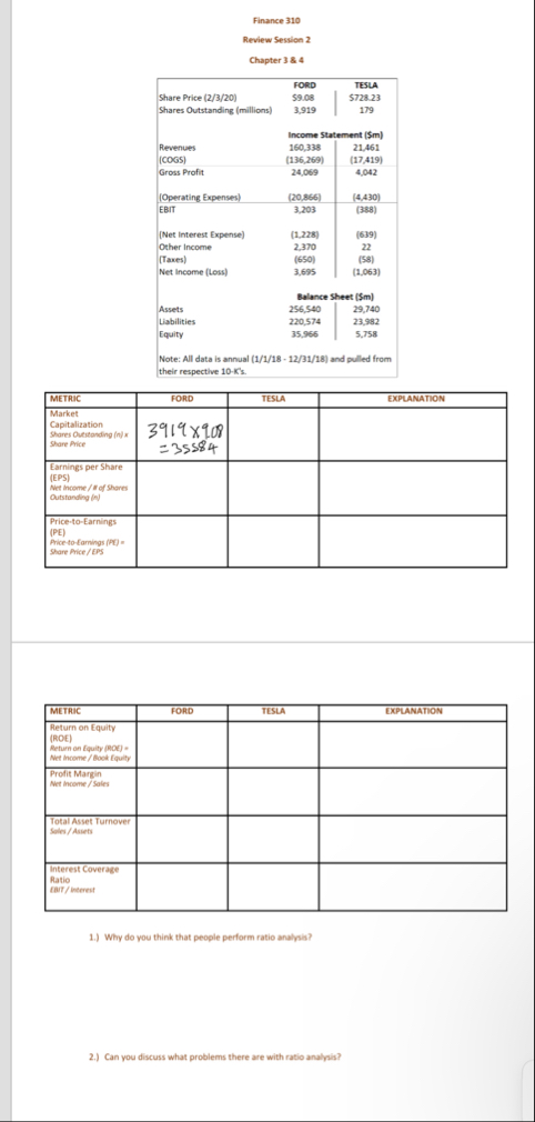 Finance 3 1 0 Review Sersion 2 Chapter 3 8 4 \