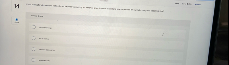 1 4 Which term refers to an order written by an