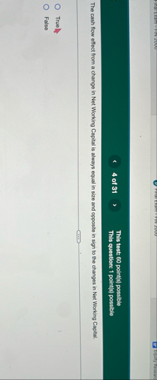 4 of 3 1 This test: 6 0 point ( s ) possiblo This