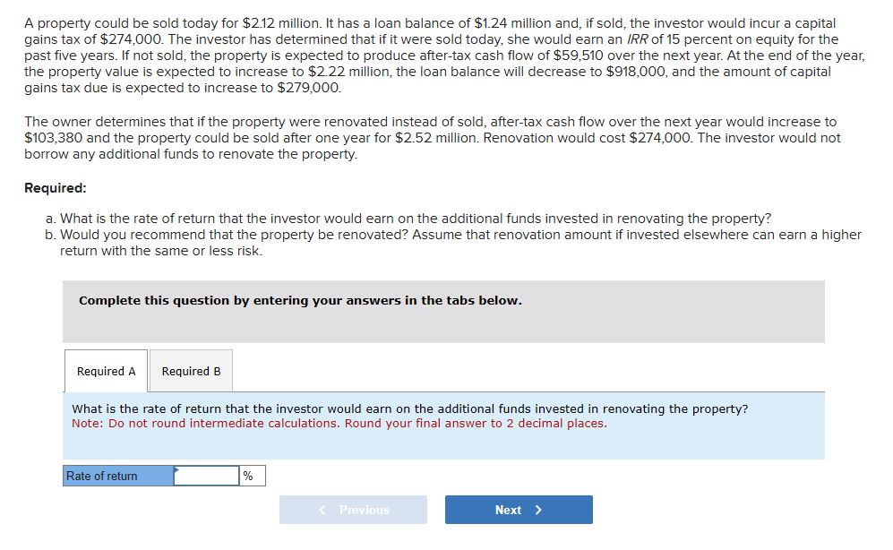 A property could be sold today for \ ( \ $ 2 . 1