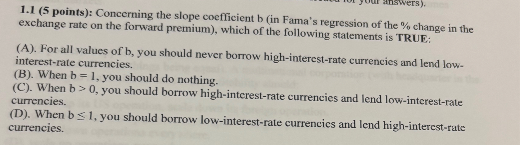1 . 1 ( 5 points ) : Concerning the slope