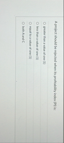 A project should be rejected when its