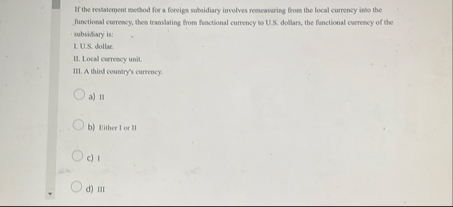 If the restaterpent method foe a foreign