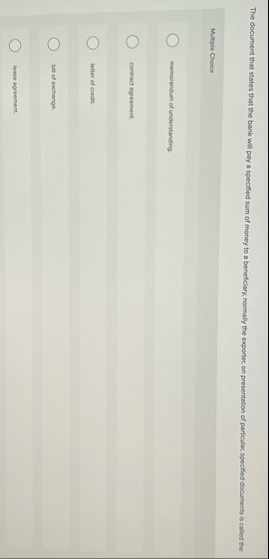 The document that states that the bank will pay a