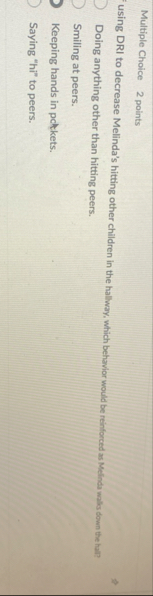 Multiple Choice 2 points us Doing anything other