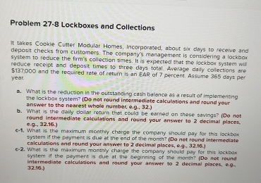 Problem 2 7 - 8 Lockboxes and Collections It